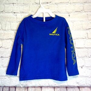 NAUTICA Blue yellow logo long sleeved toddler Tshirt 2T